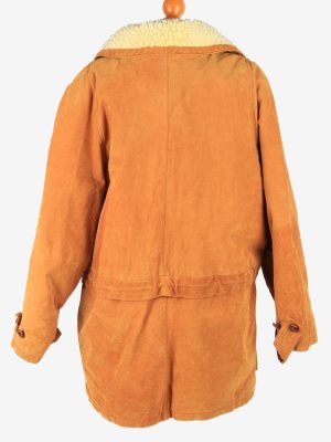 Womens Real Suede Coat Shearling Vintage Size XL Coffee C2637-158873