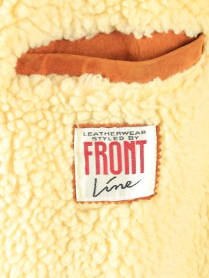 Womens Real Suede Coat Shearling Vintage Size XL Coffee C2637-159524