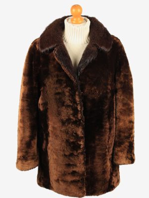 Fur Coat Jacket Pannonia Szorme Ladies Vintage Size L Brown C2285-0