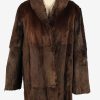 Fur Coat Jacket Petite Mademoiselle Womens Vintage Size M Dark Brown C2287-0