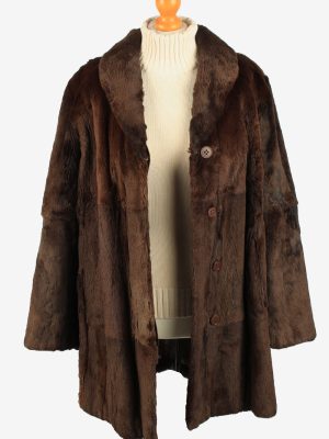Fur Coat Jacket Petite Mademoiselle Womens Vintage Size M Dark Brown C2287-155525