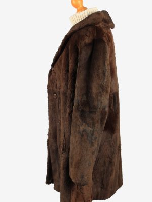 Fur Coat Jacket Petite Mademoiselle Womens Vintage Size M Dark Brown C2287-155526