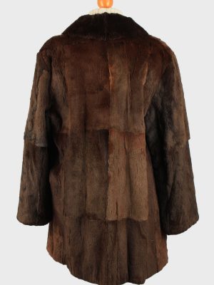 Fur Coat Jacket Petite Mademoiselle Womens Vintage Size M Dark Brown C2287-155527