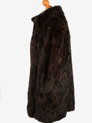 Fur Coat Jacket Lined Womens Vintage Size XL Dark Brown C2296-155571