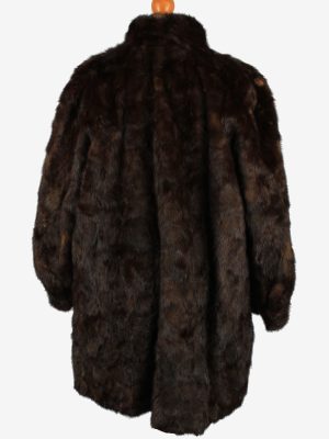 Fur Coat Jacket Lined Womens Vintage Size XL Dark Brown C2296-155572