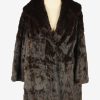 Fur Coat Jacket Lined Womens Vintage Size XL Dark Brown C2298-0