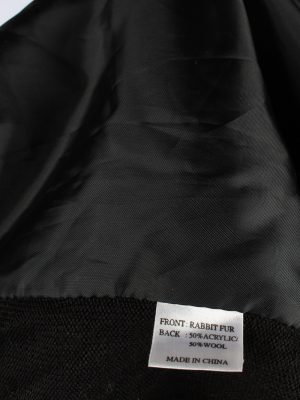 Rabbit Fur Sleeveless Top Vintage Womens UK 10 Black C2265-155129