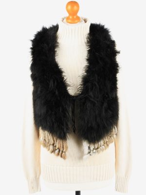 Fur Gilet Waistcoat Vintage Angelia Womens Black C2271-0