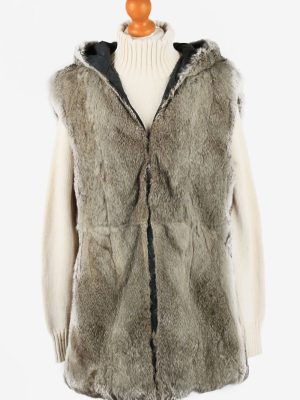 Fur Gilet Waistcoat Vintage Womens Grey C2279-0