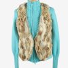 Fur Gilet Waistcoat Vintage Rosa & Rose Womens S Brown C2258-0