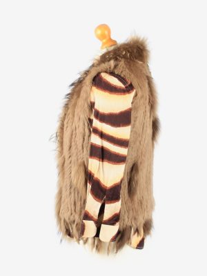 Fur Gilet Waistcoat Vintage Womens UK 14 Brown C2263-155119