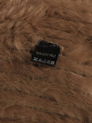 Fur Gilet Waistcoat Vintage Womens UK 14 Brown C2263-155121