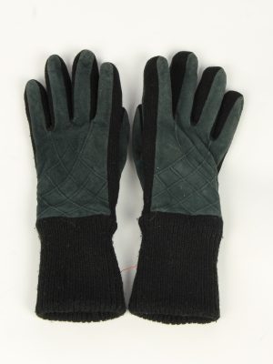Suede Leather Gloves Vintage Womens Size S Green -G511-0