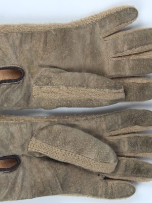 Suede Leather Gloves Vintage Womens Size S Beige -G515-156224
