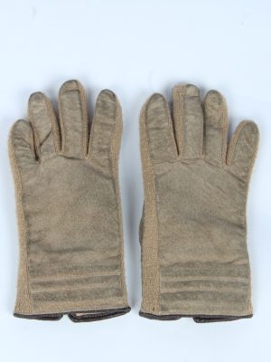 Suede Leather Gloves Vintage Womens Size S Beige -G515-0