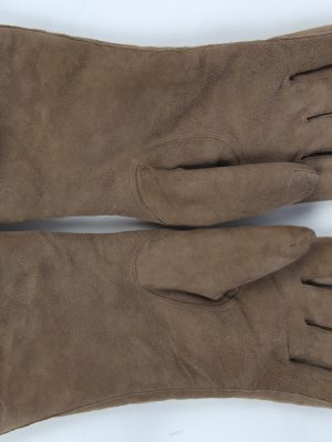 Suede Leather Gloves Vintage Womens Size XL Brown -G522-156252