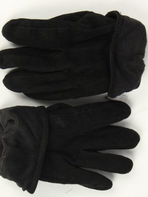 Suede Leather Gloves Vintage Womens Size M Black -G528-156275