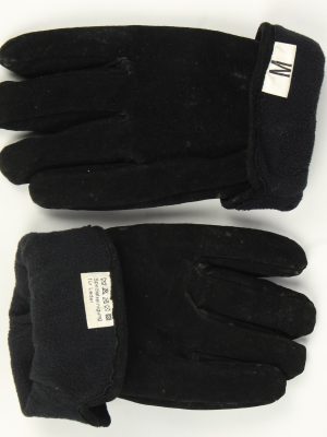 Suede Leather Gloves Vintage Womens Size M Black -G531-156287