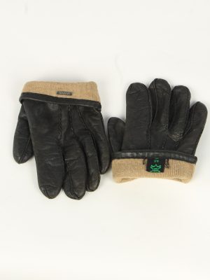 Leather Gloves Mens Vintage Size XL Black -G550-156419