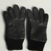 Leather Gloves Womens Vintage Size M Black -G587-0