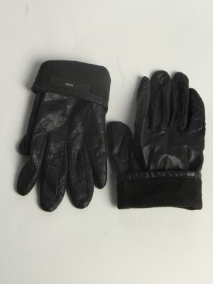 Leather Gloves Womens Vintage Size M Black -G590-156581
