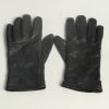 Leather Gloves Womens Vintage Size M Black -G591-0