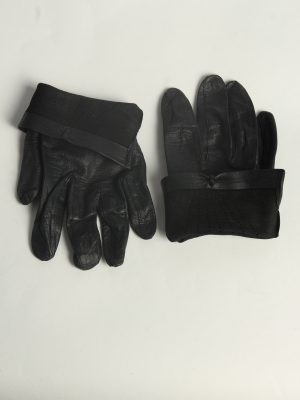 Leather Gloves Womens Vintage Size M Black -G594-156597