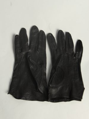 Leather Gloves Womens Vintage Size M Black -G595-156602