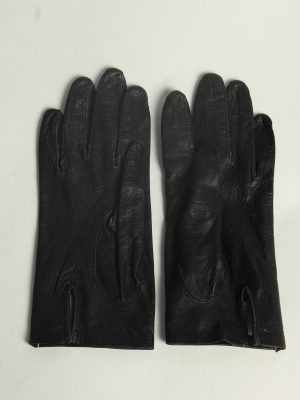 Leather Gloves Womens Vintage Size S Black -G598-156614