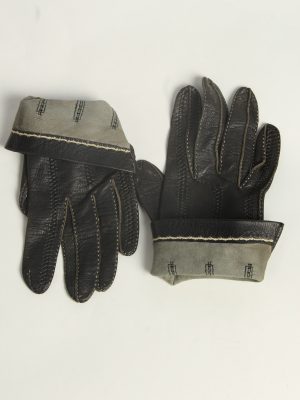 Leather Gloves Womens Vintage Size S Black -G601-156625