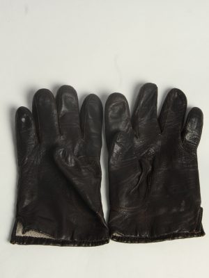 Leather Gloves Womens Vintage Size L Dark Brown -G606-156646