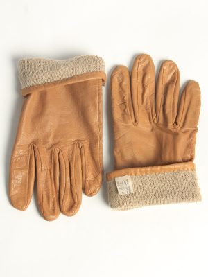 Leather Gloves Womens Vintage Size M Coffee -G617-156689
