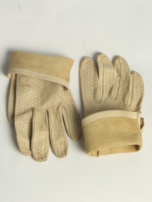 Leather Gloves Womens Vintage Size M Beige -G633-156842