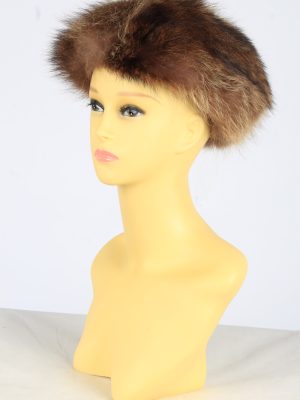 Russian Ushanka Fur Hat Vintage Womens Size M Brown -HAT1968-0