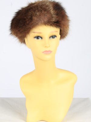 Russian Ushanka Fur Hat Vintage Womens Size M Brown -HAT1968-155775