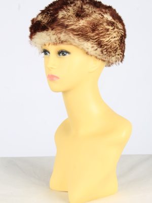 Fur Suede Ushanka Hat Vintage Womens Size XL Coffee -HAT1971-0