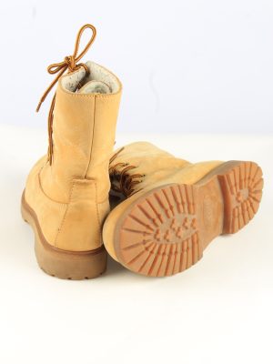 Lace Up Leather Boot Vintage Womens 38 Camel -Shoes_842-155224