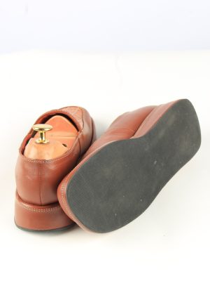 Leather Shoes Vintage Womens 38 Brown -Shoes_841-155196