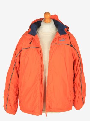 Mens Puma Puffer Hooded Jacket Vintage Size M Orange C2517-158215