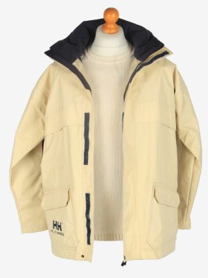 Mens Helly Hansen Sailing Waterproof Jacket Vintage Size S Beige C2430-157518