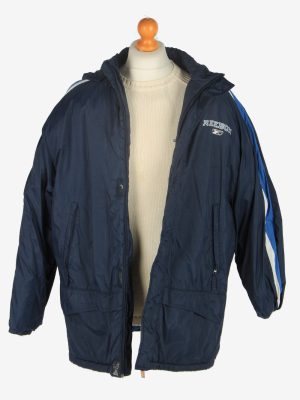 Mens Reebok Puffer Jacket Vintage Size L Navy C2433-157533