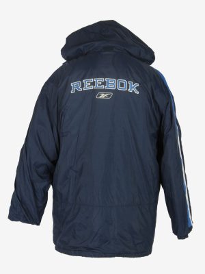 Mens Reebok Puffer Jacket Vintage Size L Navy C2433-157535