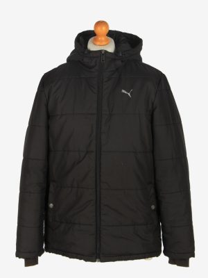 Mens Puma Puffer Jacket Vintage Size M Dark Brown C2438-0