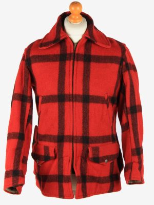 Mens Pennys Wool Outdoor Coat Vintage Size S Multi C2664-0