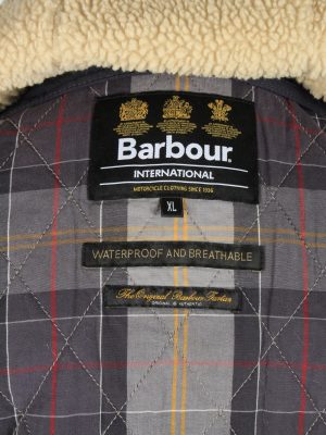 Womens Barbour International Waterproof Jacket Vintage Size XL Navy C2673-159099