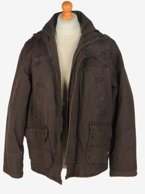 Mens G-Star Raw Outdoor Hunting Coat Vintage Size XL Dark Brown C2455-157660