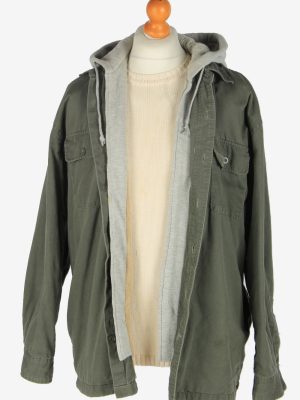 Mens Cold Storage Hooded Shirt Jacket Vintage Size L Green C2463-157701