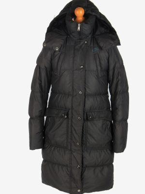 Womens Long Nike Puffer Jacket Padded Vintage Size S Black C2487-0