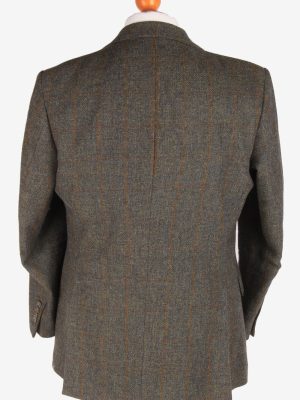 Burberry Tweed Mens Blazer Jacket Windowpane Country Size M Grey -HT2926-165484