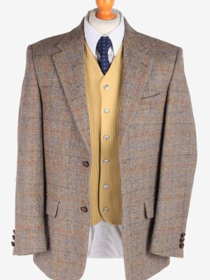 Mens Harris Tweed Blazer Jacket Windowpane Country Vintage Size M Multi -HT2952-165639